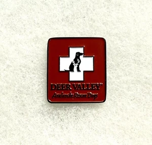 Prendedor de esquí DEER VALLEY perros de rescate de avalancha UTAH Resort recuerdo solapa de viaje - Imagen 1 de 3