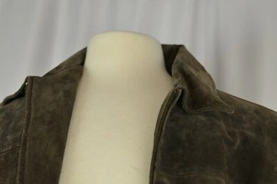 Jaqueta de Couro Masculina 111 State Porco Tamanho Grande Marrom Zíper Completo Casual Hipster Legal - Imagem 1 de 4