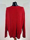 CHAPS RALPH LAUREN Cable Knit Red crew neck Puller over jumper - 27" Xl FREE PNP