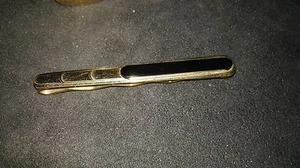 Krawattennadel Amerikana P.J hochwertiger Golddoublé mit echtem Onyxstein TOPPP! - Bild 1 von 9