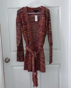Lane Bryant Women’s 18/20 18 Cardigan Sweater Long Belted Warm Colors New NWT - Picture 1 of 3