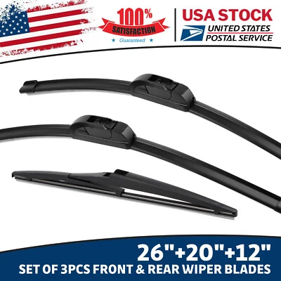 Escobilla limpiaparabrisas 26" + 20" + 12" pulgadas para Toyota Highlander 2008-2019 todas las estaciones Foto 1 de 4