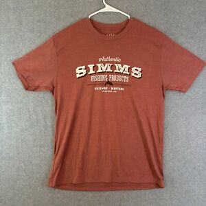 Simms Fishing T-Shirt Men’s Medium Bozeman Montana Classic Rust Graphic Tee