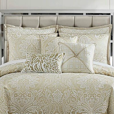 Croscill Helena Queen Comforter Set : Champagne : Comforter Skirt & Pillow Shams - Image 1 of 4