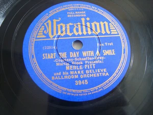 Merle Pitt, Start the Day Smile / Pagliacci Vocalion 3945 10" 78 RPM - Picture 1 of 2