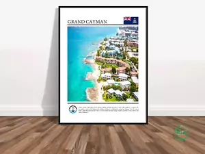 Grand Cayman Cayman Islands Travel Poster Print-Beach-Vacation-Cruise-1 - Picture 1 of 6