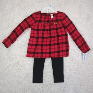 Kleinkind Mädchen Carter's Büffel kariert Flanell Top & Leggings Set Größe 5T - Bild 1 von 5