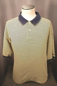  Nike Golf Dri Fit New $50 XL Yellow With Navy Blue Horizontal Stripes SS Polo - Picture 1 of 5