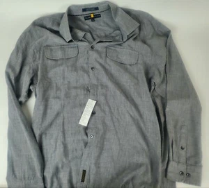 Tommy Hilfiger Hombres Manga Larga Casual Botón Abajo Camisa Gris Talla XL NWT! - Imagen 1 de 4
