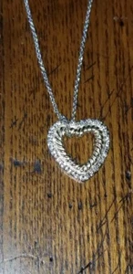 Kay Jewelers Sterling silver W/ 18k Yellow Gold cz Heart pendant Necklace - Picture 1 of 8