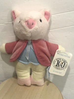Beatrix Potter Plush  Pig  1993 Eden Toys With Tag 100 Years - Image 1 of 4