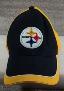 PITTSBURGH STEELERS STRAPBACK HAT CAP MEN O/S YELLOW TRUCKER LOGO FOOTBALL - Picture 1 of 8