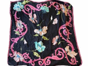 VERSACE 100% Silk Scarf • Floral Print • Made In Italy 88cm - Picture 1 of 5