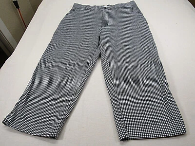 Pantalones capri de guinga TapeMeasure para mujer de algodón elástico B/N 10 [29W 40Caderas 18L] Foto 1 de 4