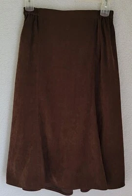 BonWorth Womens Skirt Size SP Small Petite Brown Sueded - Image 1 of 4