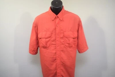 Duluth Trading Co Vented Shirt Red Short Sleeve 100% Nylon Hiking Mens Large - Image 1 of 4