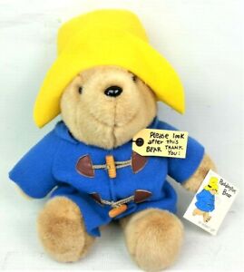 Paddington Bear Plush 15" Eden Toys Has Tags Stuffed Animal Raincoat & Hat 32831