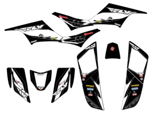 All Years KFX 700 13 FLY Black Senge Graphics Kit Compatible with Kawasaki - Foto 1 di 7