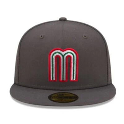 New Era 59FIFTY Fitted Mexico Hat - Mexican National Baseball Team Cap - Gray - Image 1 of 4