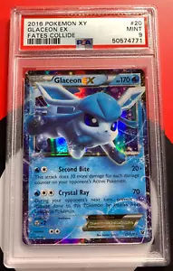 GLACEON EX 20/124 Fates Collide 2016 Pokémon XY PSA 9 MINT - Picture 1 of 2