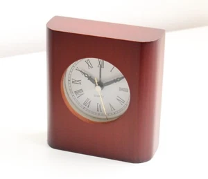 Classical Wooden Desk Table Clock Temperature Humidity Business Quartz - Picture 1 of 16