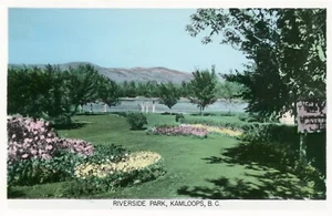 (5856) 1940's PHOTO P/C KAMLOOPS, BC RIVERSIDE PARK by GOWEN SUTTON UNUSED - Picture 1 of 2