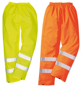 Portwest H441 Alta Visibilidad Pantalones Impermeables Ligero Recubierto De PVC - Picture 1 of 3