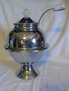 Lehman Brothers New York Punch Server Chromium Plate Deco Beehive Handle Knob - Picture 1 of 12