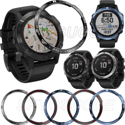 For Garmin Fenix 6 Pro/6 Sapphire Bezel Ring Case Cover Metal Screen Protection