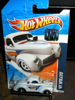 HOT WHEELS  '41 WILLYS  2011 FACTORY SEALED HOLOGRAM STICKER HW RACING 2/10  - Image 1 of 4