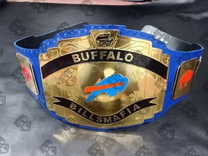Buffalo Bills Mafia NFL Championship Belt Adult Size 2mm Brass - Picture 1 of 5
