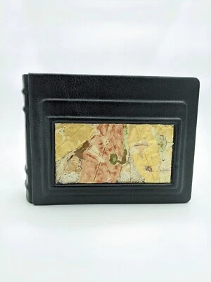 Leather Bound Photo Album Blank Book with Artist Signed Cover Vellum Lined Pages - Image 1 of 4