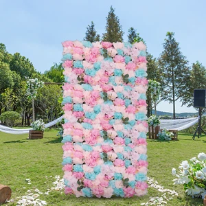 12pcs Artificial Flower Wall Rose Floral Panel Backdrop Decor for Party Wedding - Picture 1 of 10