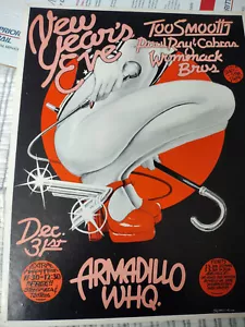 NEW YEARS EVE TOO SMOOTH COBRAS 76 ArmadilloWHQ AUSTIN TX CONCERT POSTER YEATES - Picture 1 of 23