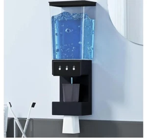 Neu im Karton 26 flüssige Unzen Mundspülspender magnetische Tassen, 3 einstellbare Dosierstufen - Bild 1 von 7
