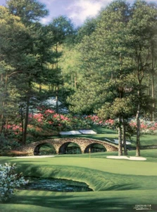 The Eleventh by Larry Dyke At Augusta The Masters Golf 9x12 Open Edition Print - Picture 1 of 1