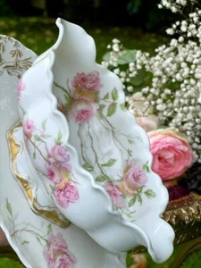 HAVILAND LIMOGES SPLENDID GRAVY BOAT ROSES DECOR - Picture 1 of 12