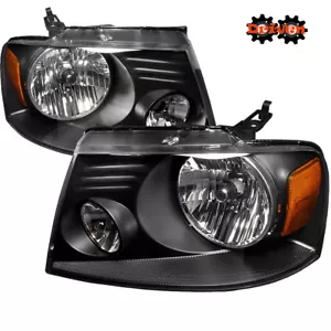 04-08 Ford F150 Truck Harley Lighting SVT Black Housing Headlights Amber Mark LT - Picture 1 of 2