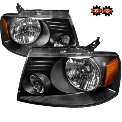 04-08 Ford F150 Truck Harley Lighting SVT Black Housing Headlights Amber Mark LT - Image 1 of 2