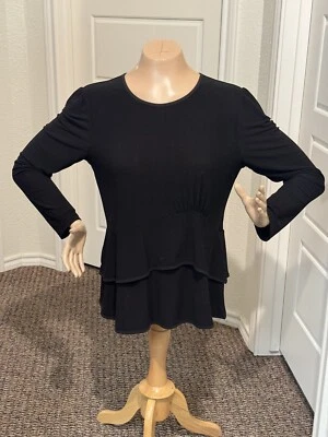 Narcisco Rodriguez for Design Nation Women's Asymmetrical Black top Size Large - Image 1 of 4