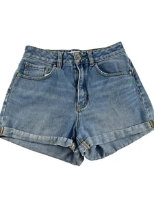Bullhead Mom Shorts Womens Size 26 Cotton Denim Blue Cuffed - Picture 1 of 6