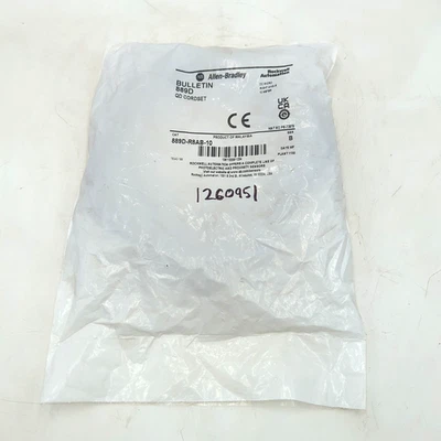 Allen Bradley 889D-R8AB-10 10 meter cable 90 degree 8 pin M12 New - Image 1 of 4