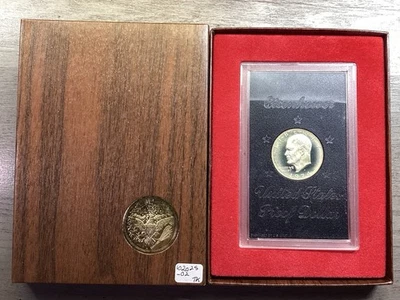 1974 S Eisenhower Silver Dollar Proof with US Mint Brown Box 10202502tk - Image 1 of 3