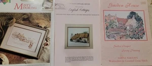 Vintage Cross Stitch Pattern Leaflets Church Cottage,Misty Mooring, Garden House - Picture 1 of 4