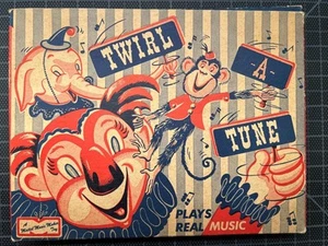 Vintage 1950s MATTEL TWIRL-A-TUNE Tin Litho Music Maker Old Toy ORIGINAL BOX NOS - Picture 1 of 1