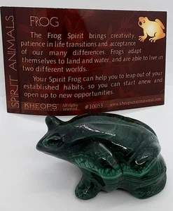 FIGURA RANA PIEDRAS PRECIOSAS MALAQUITA TALLADA 2 1/4" CONGO - Imagen 1 de 5