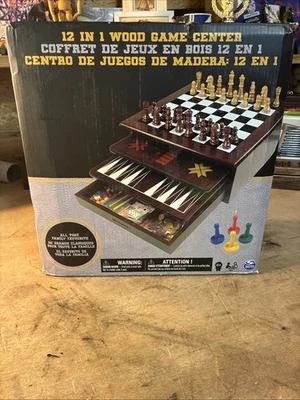 12-in-1 Wooden Game Centre Family Favourite Spin Master  Used Twice All There - Image 1 of 4