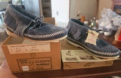 De colección. Nuevos Botines Mocasín Indio The Cherokees Suela Dura Denim Azul Talla 4 Caja  Foto 1 de 4