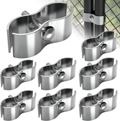 Juego de 8 abrazaderas de panel de valla de eslabones de cadena para jaula de 1-3/8" perro perrera panel abrazadera perro K Foto 1 de 4