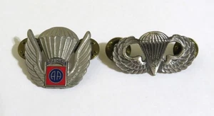 WWII 82nd Airborne Division AA Pin & WW2 Paratrooper Jump Wing Lot 2 pc military - Picture 1 of 6